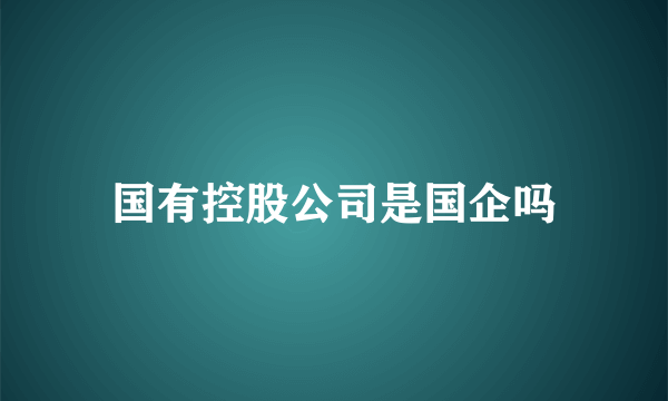 国有控股公司是国企吗