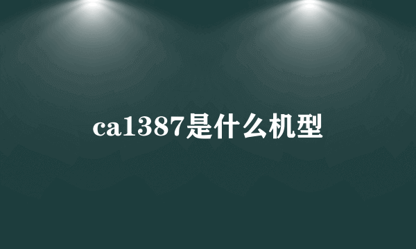 ca1387是什么机型