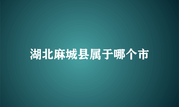 湖北麻城县属于哪个市