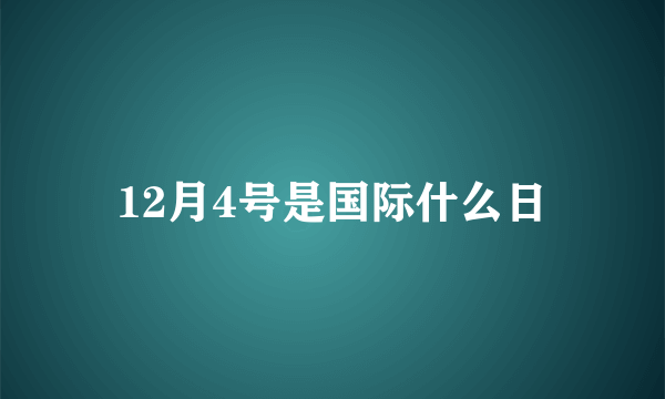 12月4号是国际什么日