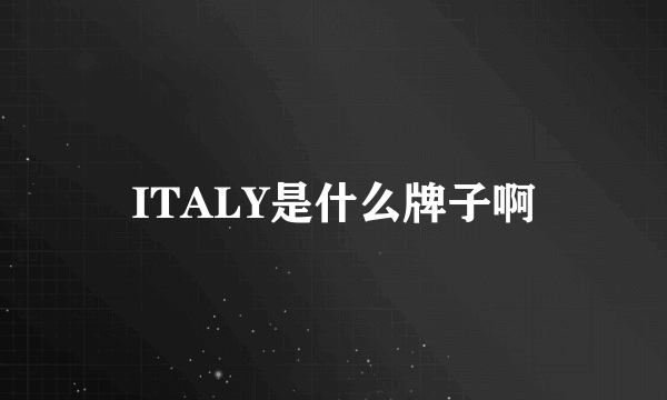 ITALY是什么牌子啊