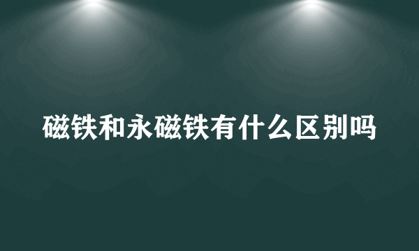 磁铁和永磁铁有什么区别吗