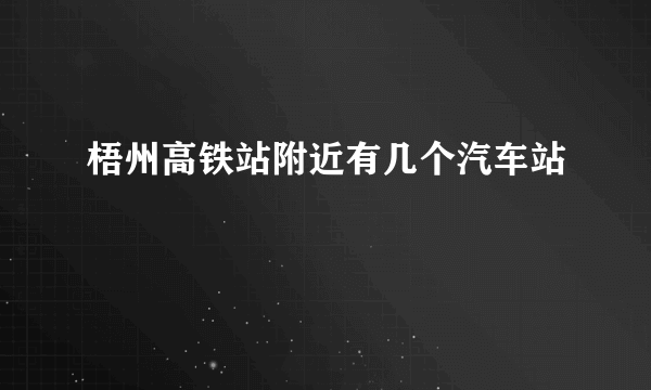 梧州高铁站附近有几个汽车站