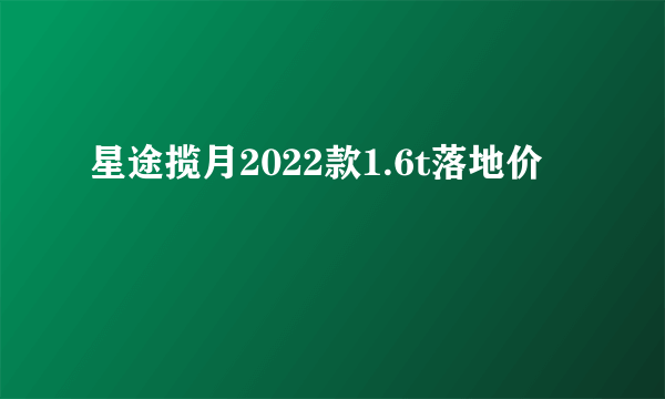 星途揽月2022款1.6t落地价