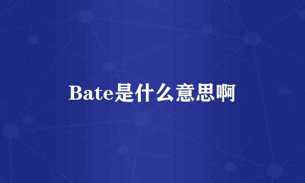 Bate是什么意思啊