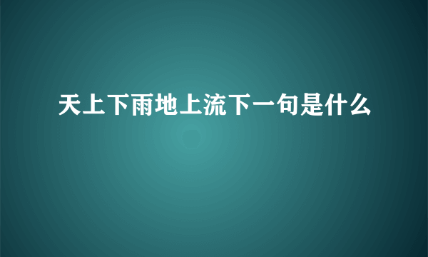 天上下雨地上流下一句是什么