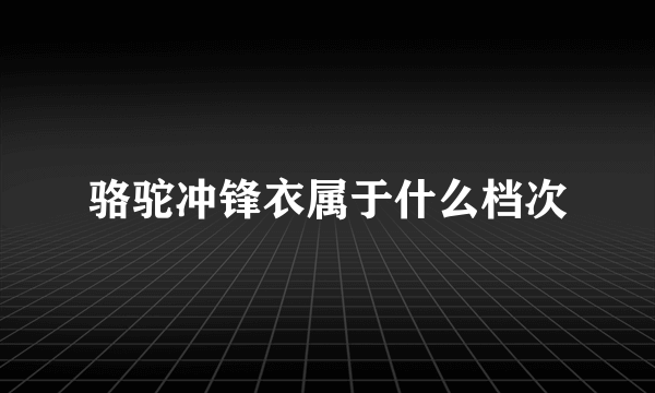 骆驼冲锋衣属于什么档次