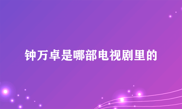 钟万卓是哪部电视剧里的