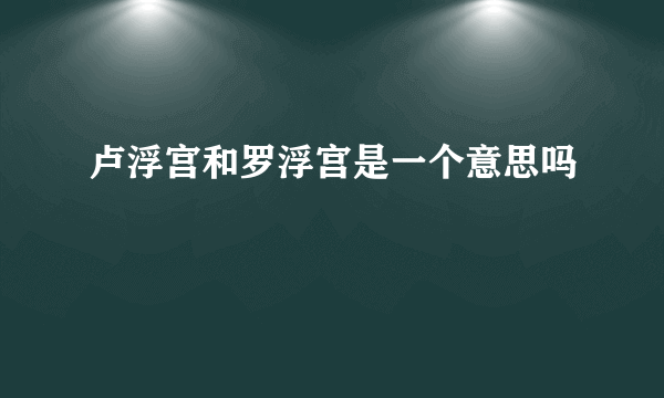 卢浮宫和罗浮宫是一个意思吗