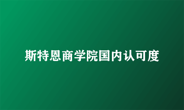 斯特恩商学院国内认可度