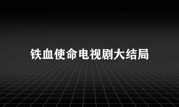 铁血使命电视剧大结局