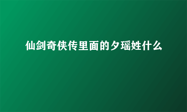 仙剑奇侠传里面的夕瑶姓什么