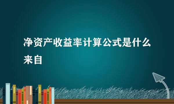 净资产收益率计算公式是什么来自