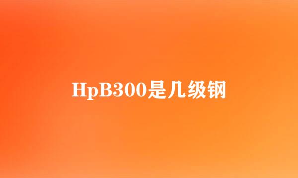 HpB300是几级钢