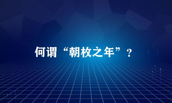 何谓“朝枚之年”？