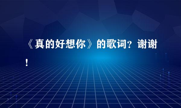 《真的好想你》的歌词？谢谢！