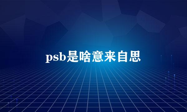 psb是啥意来自思