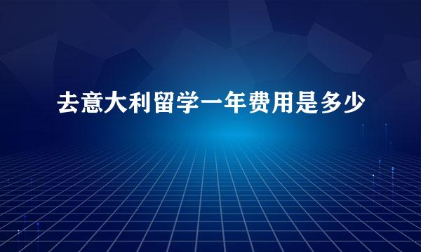 去意大利留学一年费用是多少