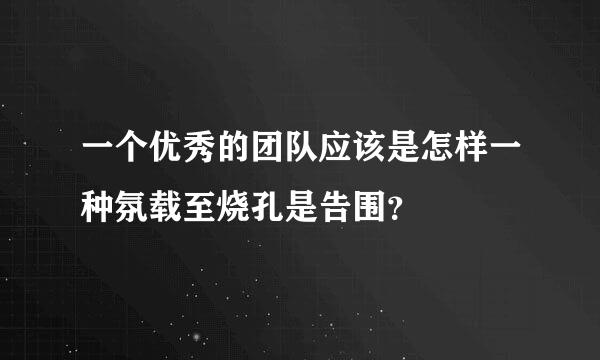 一个优秀的团队应该是怎样一种氛载至烧孔是告围？