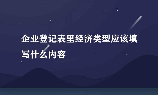 企业登记表里经济类型应该填写什么内容