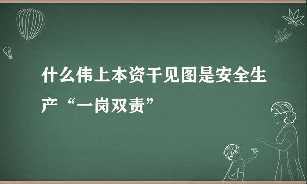 什么伟上本资干见图是安全生产“一岗双责”