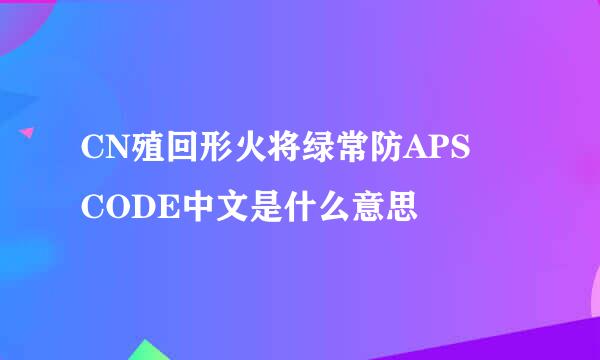 CN殖回形火将绿常防APS CODE中文是什么意思