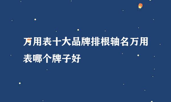 万用表十大品牌排根轴名万用表哪个牌子好