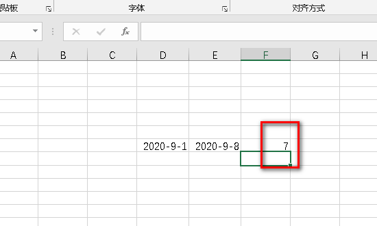 excel中怎样算出日期减日期等于天数？