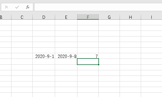 excel中怎样算出日期减日期等于天数？