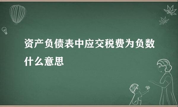 资产负债表中应交税费为负数什么意思