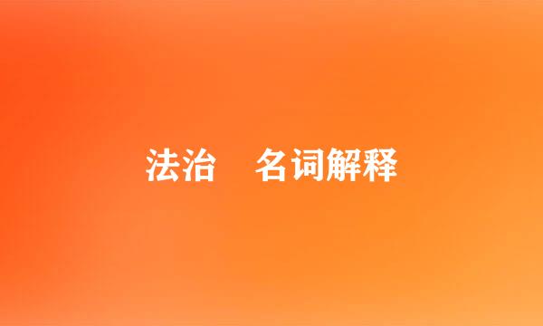 法治 名词解释