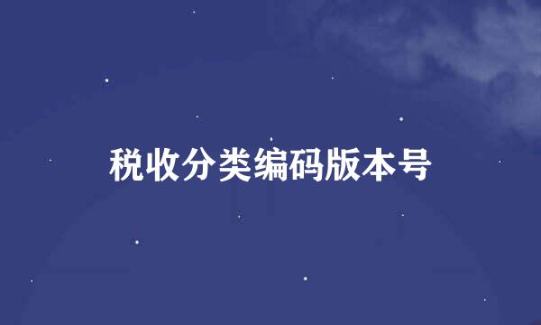 税收分类编码版本号