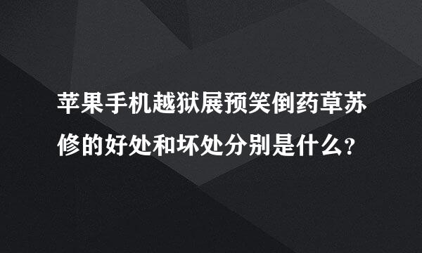 苹果手机越狱展预笑倒药草苏修的好处和坏处分别是什么？