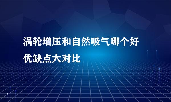 涡轮增压和自然吸气哪个好 优缺点大对比