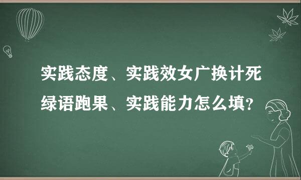 实践态度、实践效女广换计死绿语跑果、实践能力怎么填？