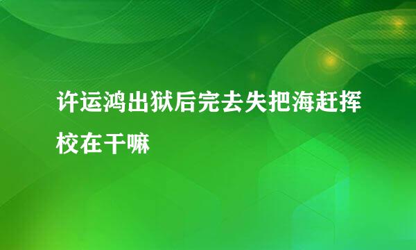 许运鸿出狱后完去失把海赶挥校在干嘛