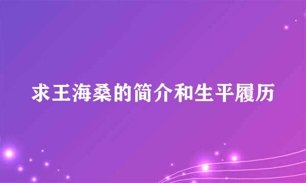 求王海桑的简介和生平履历