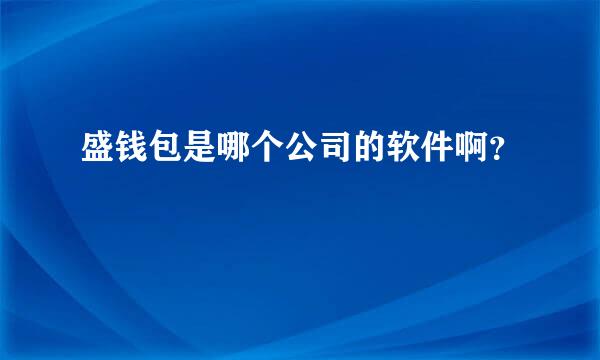 盛钱包是哪个公司的软件啊？