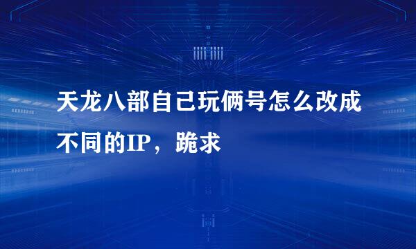 天龙八部自己玩俩号怎么改成不同的IP，跪求