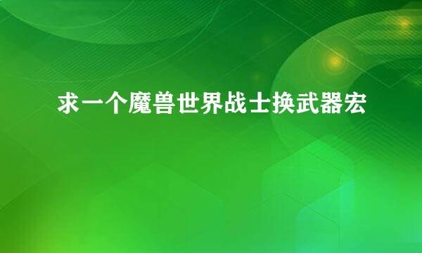 求一个魔兽世界战士换武器宏