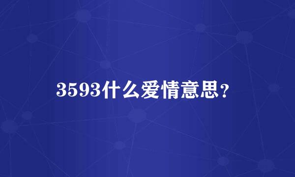 3593什么爱情意思？