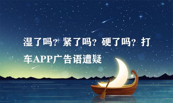 湿了吗？紧了吗？硬了吗？打车APP广告语遭疑