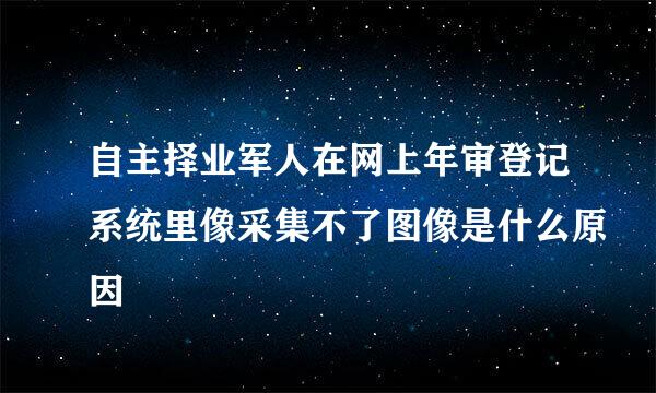 自主择业军人在网上年审登记系统里像采集不了图像是什么原因