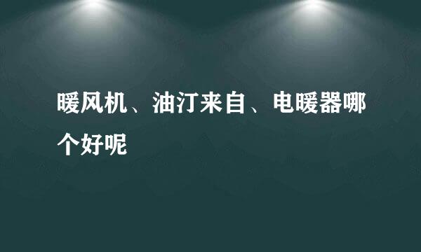 暖风机、油汀来自、电暖器哪个好呢