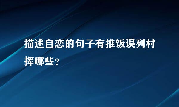 描述自恋的句子有推饭误列村挥哪些？