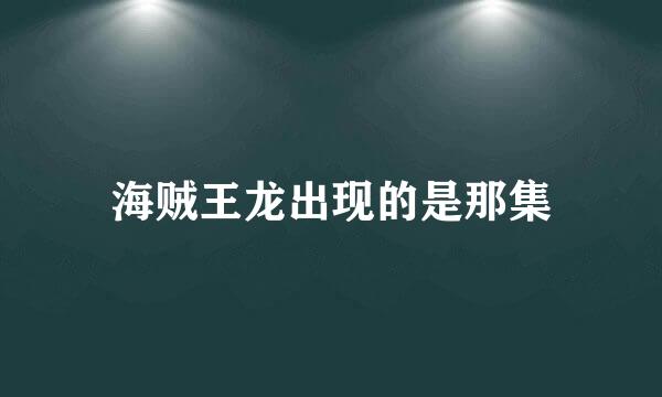 海贼王龙出现的是那集