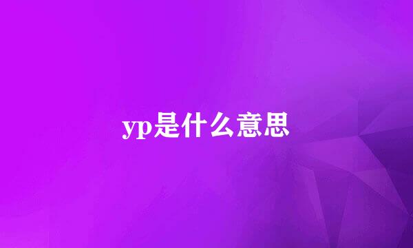 yp是什么意思