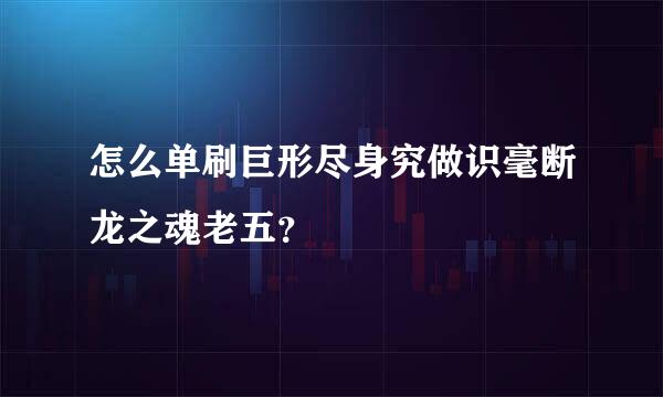 怎么单刷巨形尽身究做识毫断龙之魂老五？