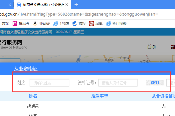 河南省驾驶员从业资格证网上查询系统