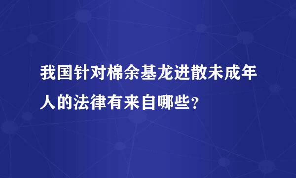 我国针对棉余基龙进散未成年人的法律有来自哪些？